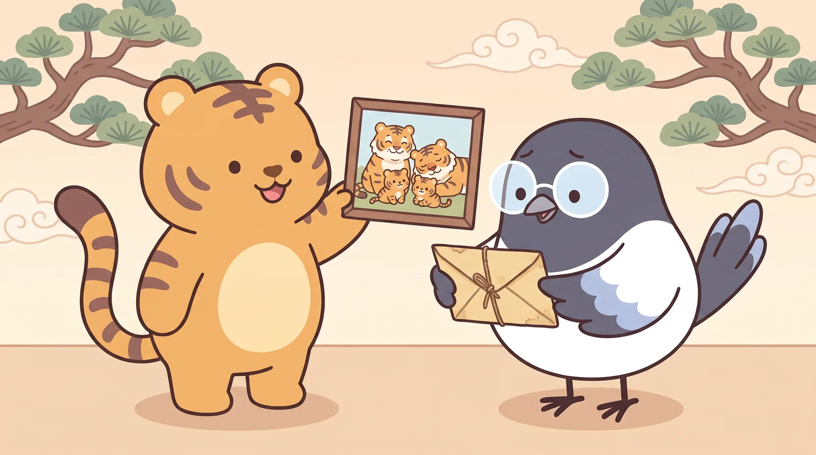 Hoya shows Sori a photo of his family — and the envelope with his great-grandmother's letter.