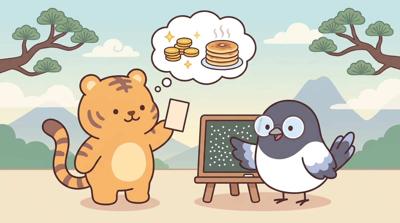 Hoya buys a lottery ticket. Sori explains probability.