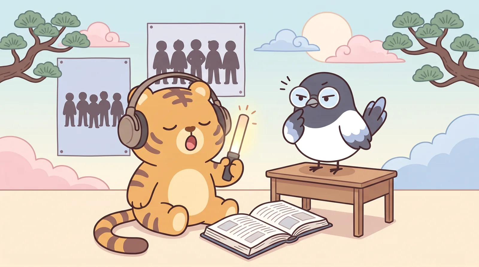 Hoya became a fan of an idol group while studying.