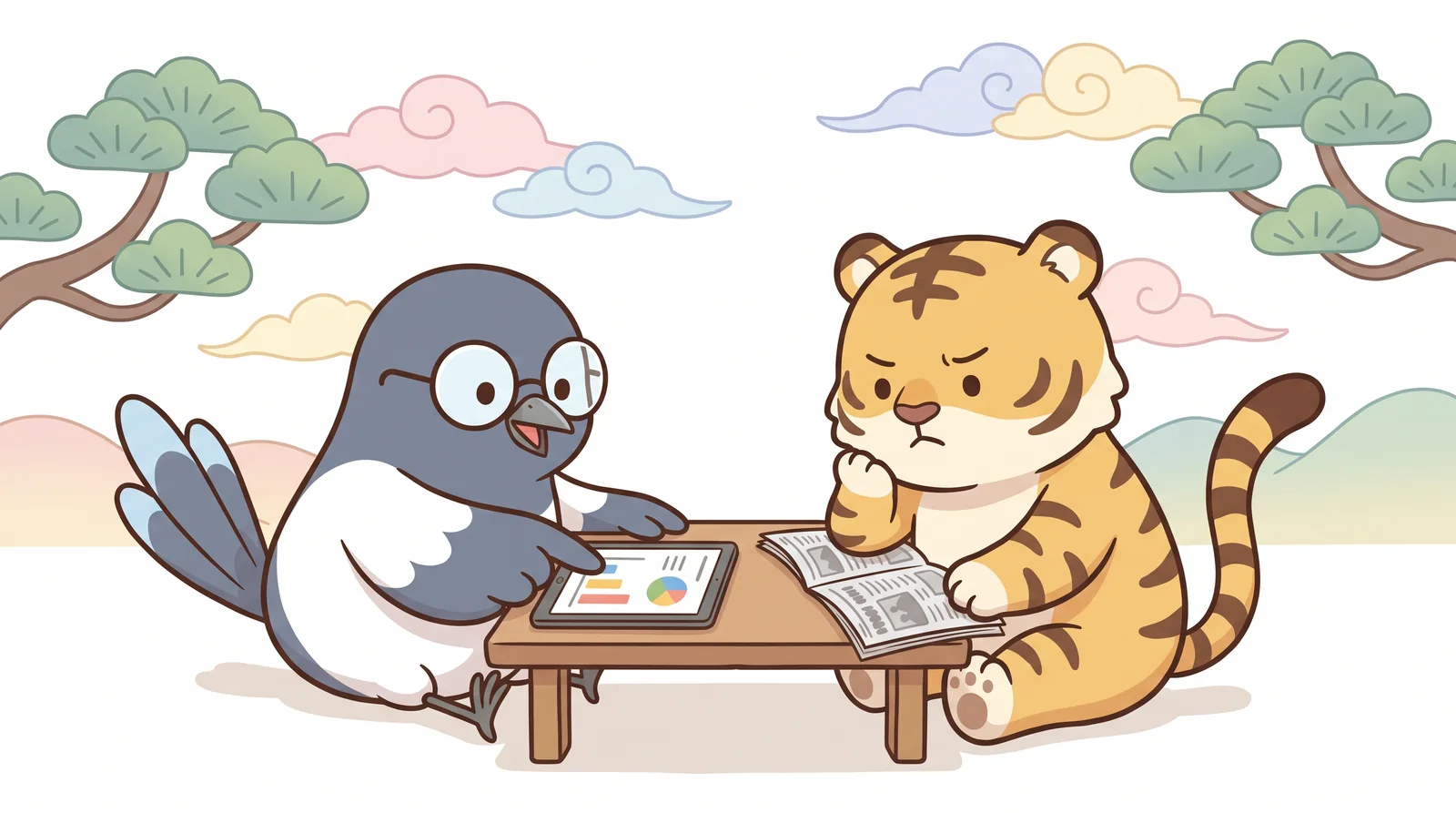 Sori and Hoya read the news together.